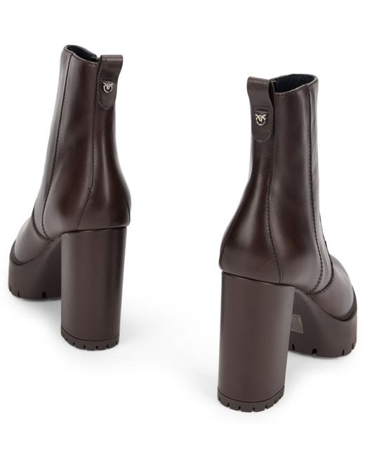 Pinko Brown Ankle Boots With Heels