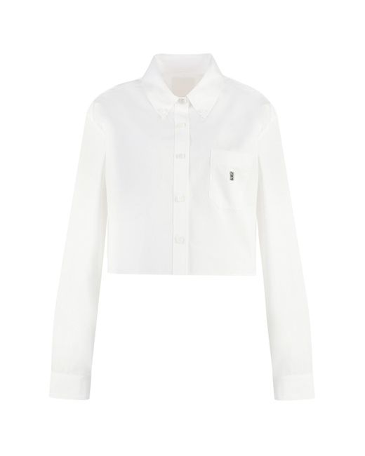 Camicia in cotone con collo button-down di Givenchy in White