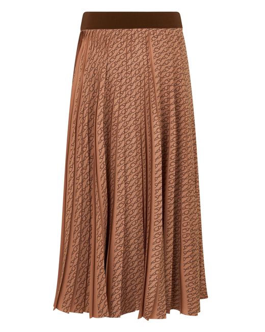 Herno Brown Long Pleated Skirt