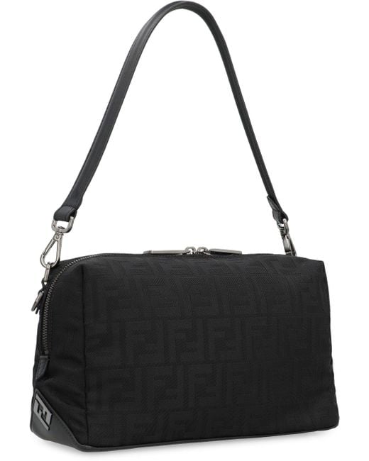Fendi Black Medium Squared Ff Bag for men
