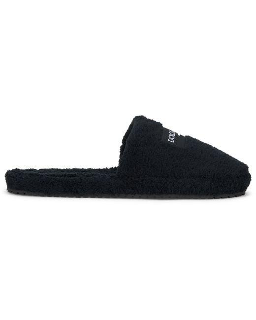 Dolce & Gabbana Black Slippers Dg Hotel for men