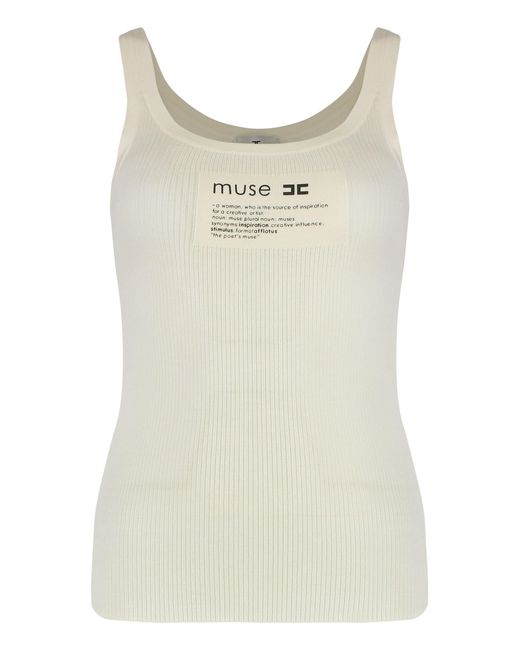 Elisabetta Franchi Natural Sleeveless Top