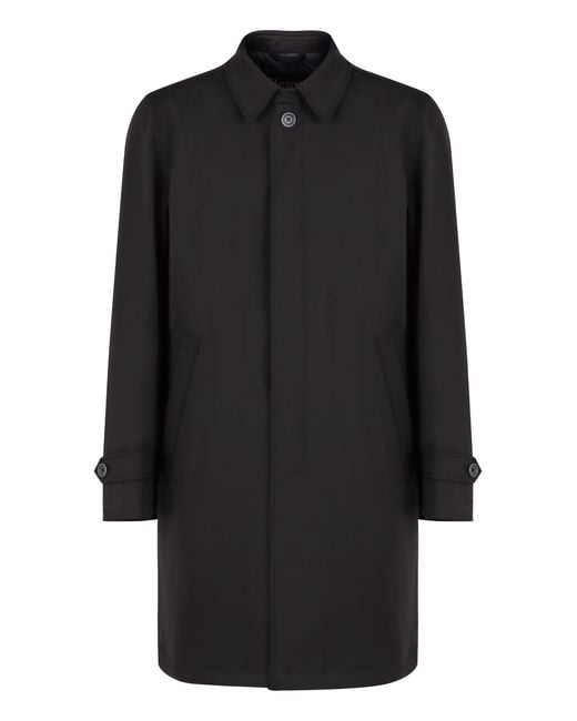 Herno Black Tech Fabric Jacket With Versatile Functionality for men
