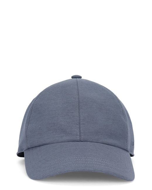 Slowear Blue Cotton Baseball Cap for men