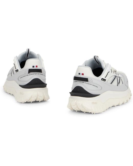 Moncler White Trailgrip Gtx Leather And Ripstop Sneakers for men