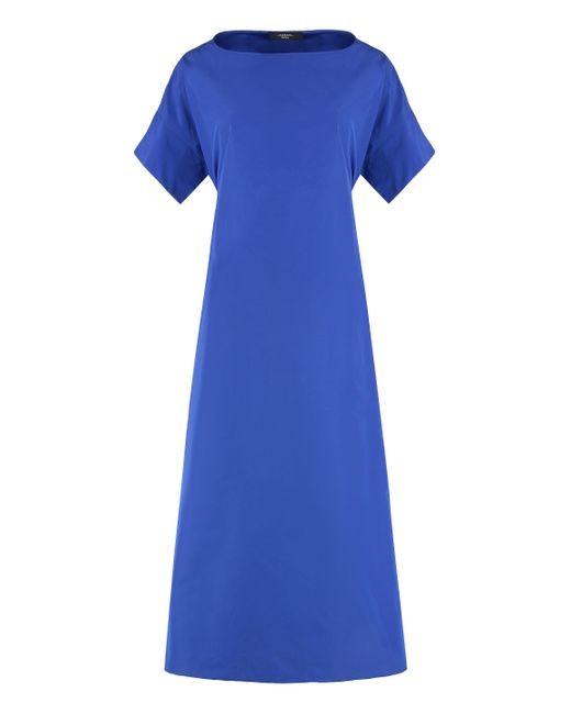 Weekend by Maxmara Blue Finish Taffetà Dress