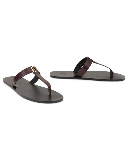 Saint Laurent Black Leather Flip-Flops for men