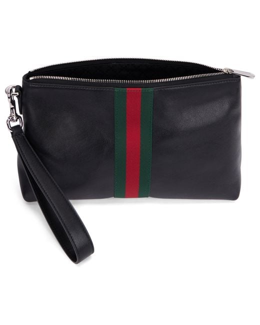 Gucci Black Clutch Web Trademark Small for men