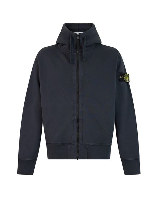 Stone Island Blue Hooded Jacket for men