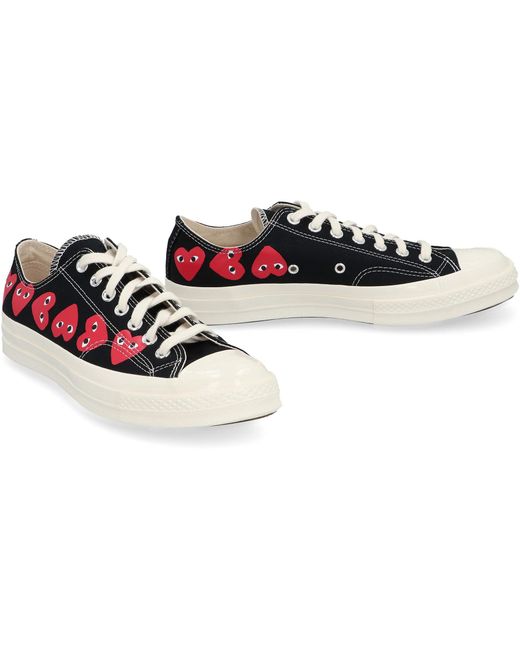 COMME DES GARÇONS PLAY Red Multi Heart Low Top