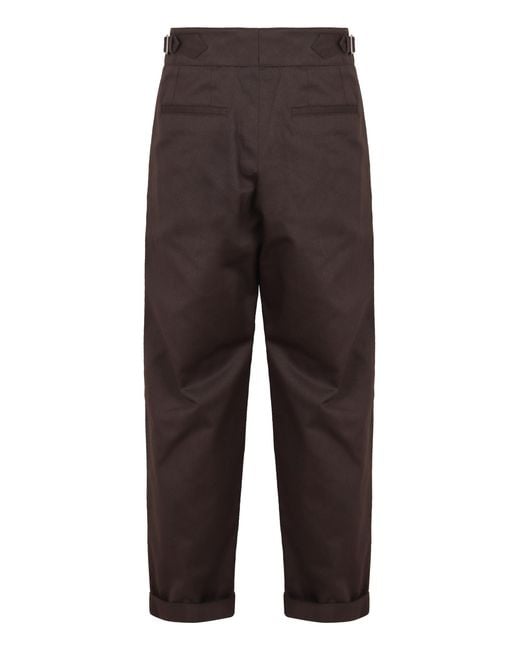 Dolce & Gabbana Brown Cotton-Twill Bush-Trousers for men