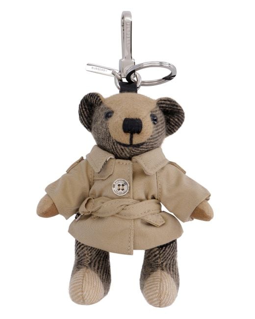 Burberry Leather Thomas Trench-coat Teddy Bear Key-ring | Lyst UK