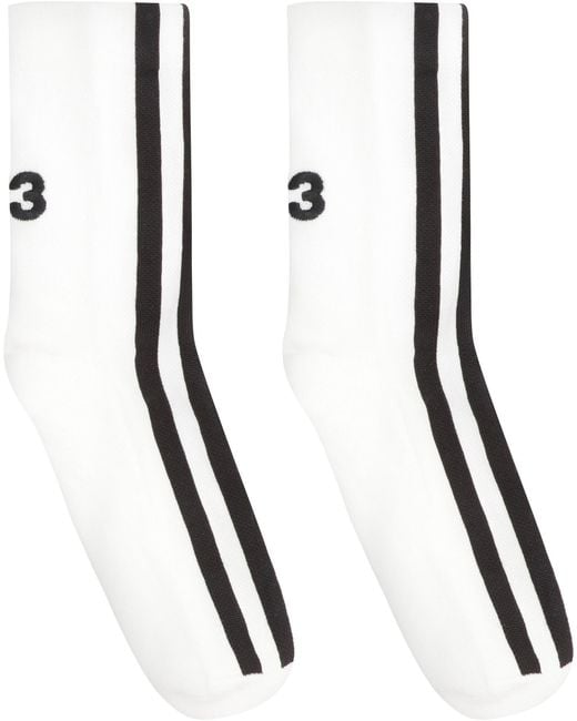 Y-3 Black Logo Cotton Blend Socks for men