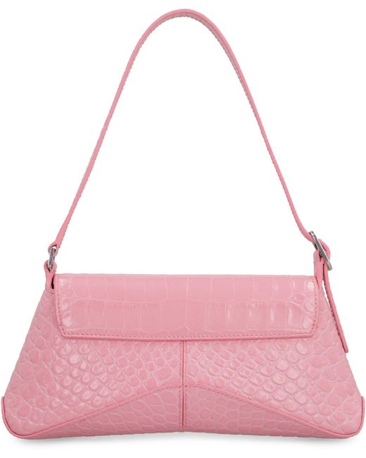 Balenciaga Pink Xx Small Flap Bag Crocodile Embossed