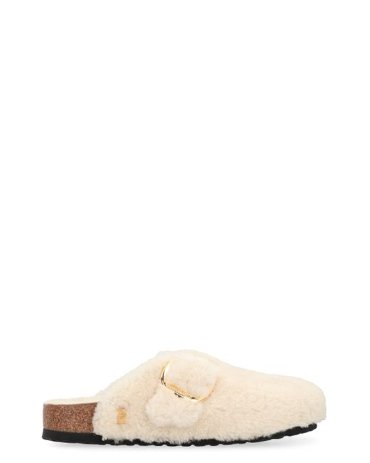Birkenstock Pink Mule Boston Big Buckle Shirring