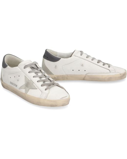 Golden Goose Deluxe Brand White Super-Star Distressed Leather Sneakers