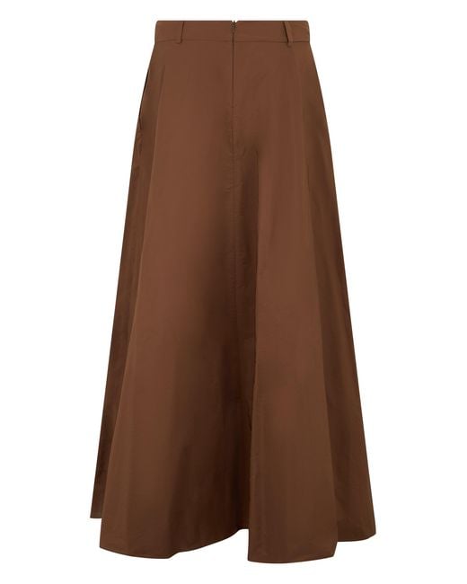 Max Mara Brown Max Mara-Inspired High-Waist Flared Skirt