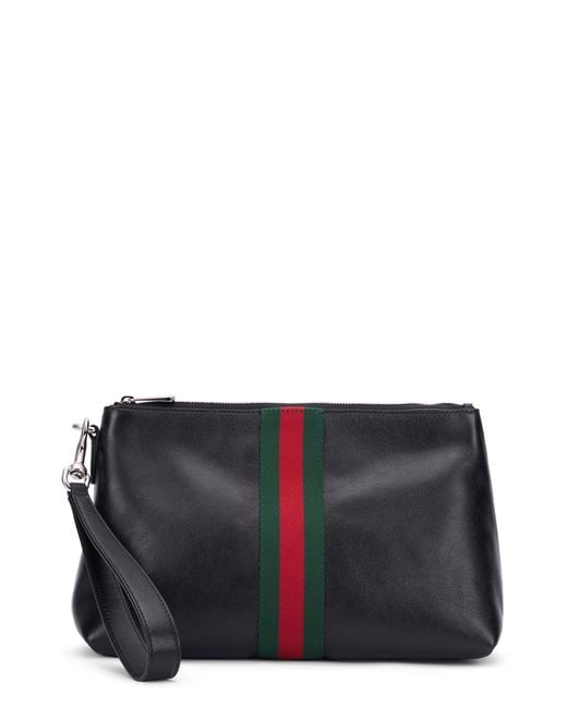 Gucci Black Clutch Web Trademark Small for men