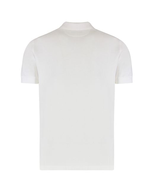 Tom Ford White Cotton Blend Piqué Polo Shirt for men