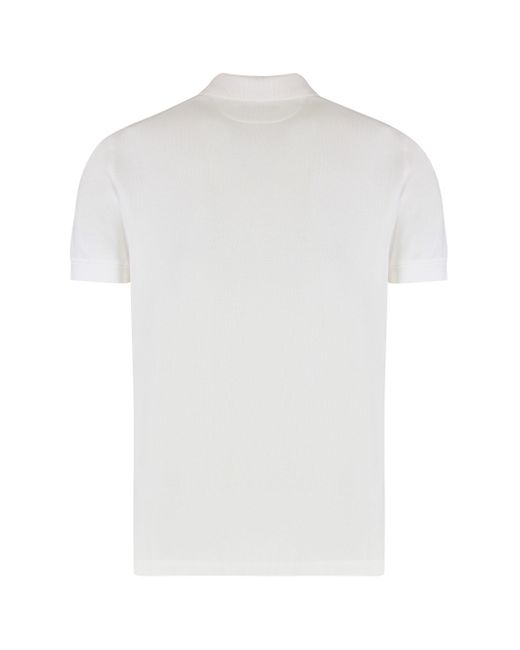 Polo in piquet di misto cotone di Tom Ford in White da Uomo