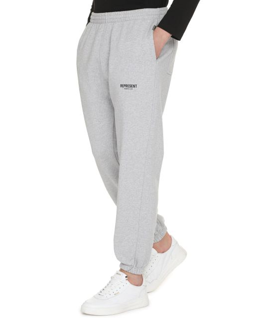 Represent Gray Owners Club Cotton Track-pants for men
