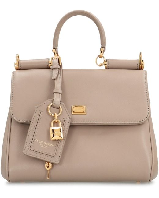 Dolce & Gabbana Natural My Sicily Leather Handbag
