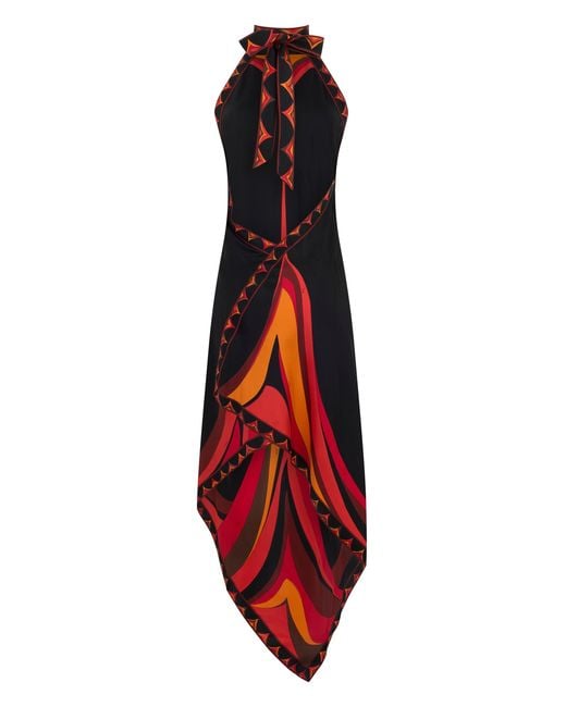 Emilio Pucci Red Silk Dress With Print