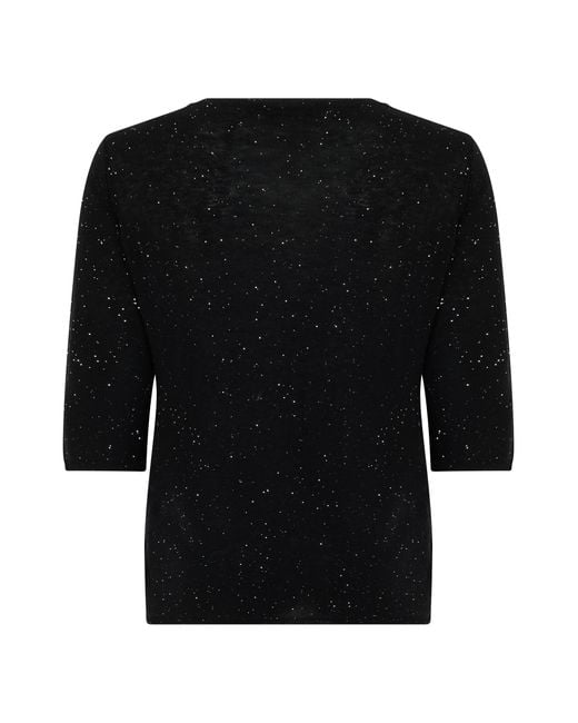 Fabiana Filippi Black T-Shirt With Three-Quarter Sleeves