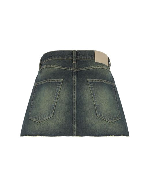 Our Legacy Green Cover Denim Mini Skirt