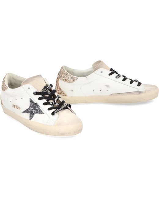 Golden Goose Deluxe Brand White Super-Star Leather Low-Top Sneakers