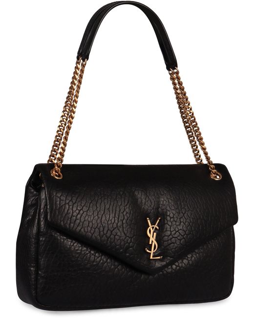 Saint Laurent Black Calypso Large Leather Shoulder Bag
