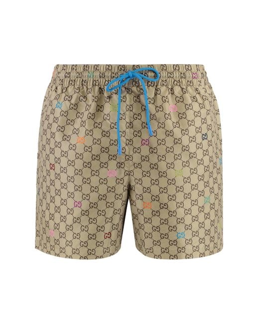 Gucci Gg Nylon Swim Shorts in Blue for Men | Lyst