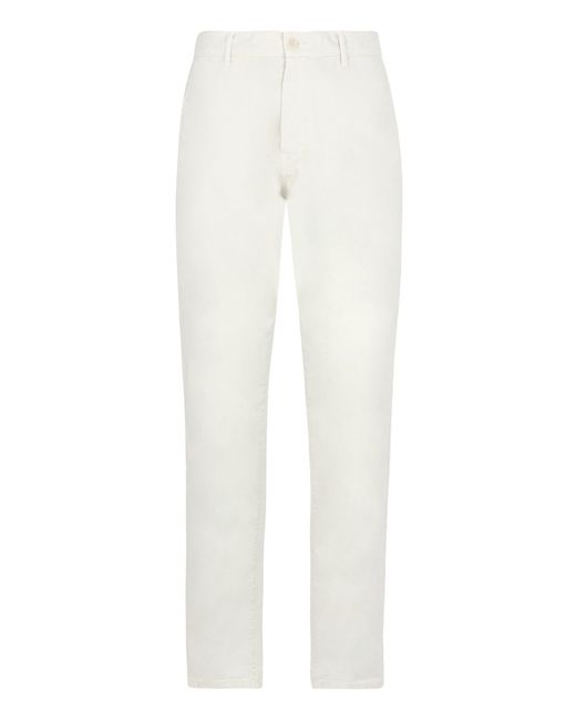 Aspesi White Poplin Cotton Trousers for men
