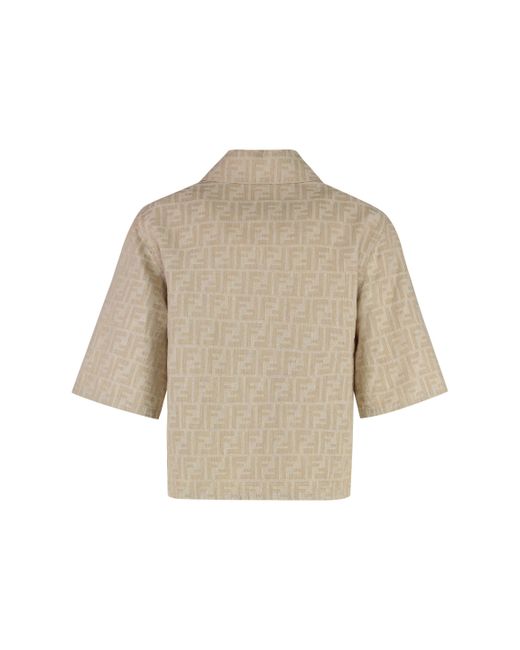 Fendi Natural Cotton-Linen Blend Jacket