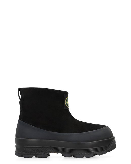 Stone Island Black Solid Slip On Boots for men