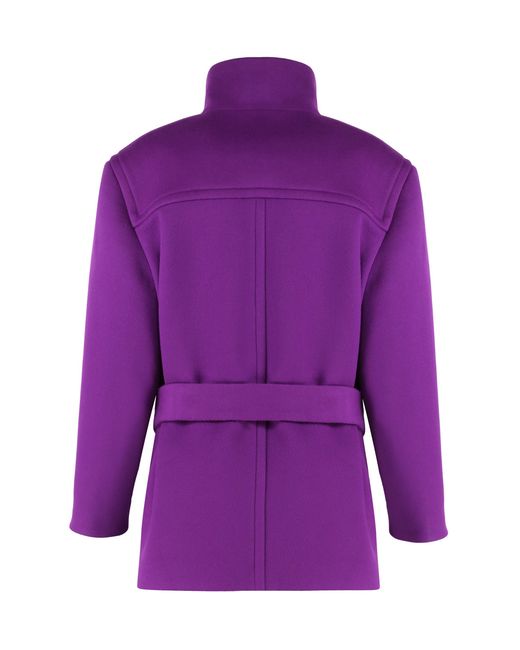 Saint Laurent Purple Wool Coat