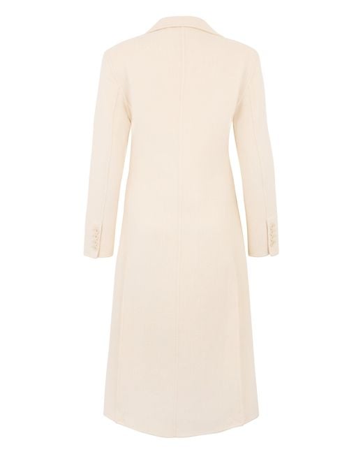 P.A.R.O.S.H. Natural Elegant Cream Coat With Belt And Pocket