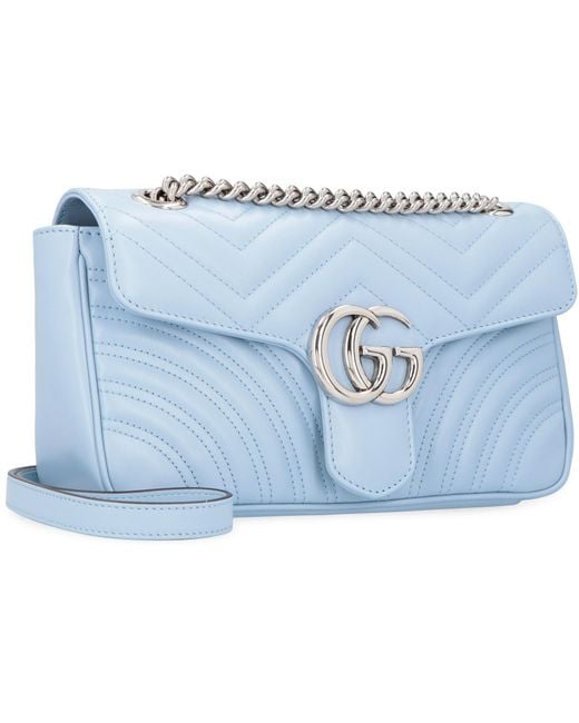 Gucci gg Marmont Small Shoulder Bag in Light Blue (Blue) - Save 41% - Lyst