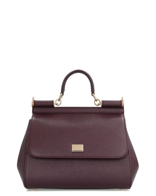 Dolce & Gabbana Purple Sicily Big Leather Handbag