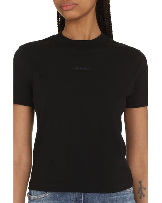T-shirt girocollo Gros Grain in cotone di Jacquemus in Black