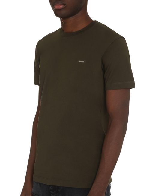 T-shirt in cotone con logo di DSquared² in Green da Uomo