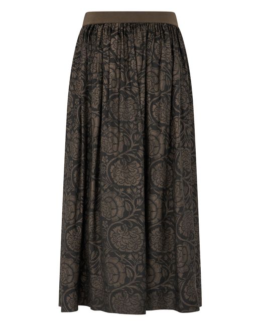 Uma Wang Black Gonna Midi With Print