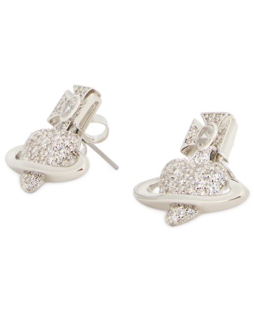 Vivienne Westwood White Orb Earrings