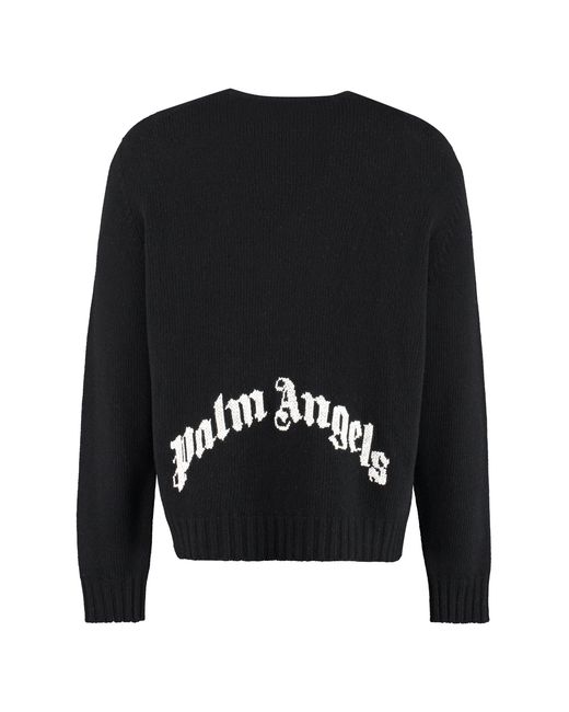 Palm Angels Black Wool Blend Pullover for men