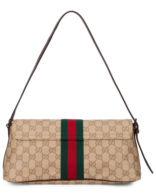 Borsetta a spalla con Monogram di Gucci in Brown