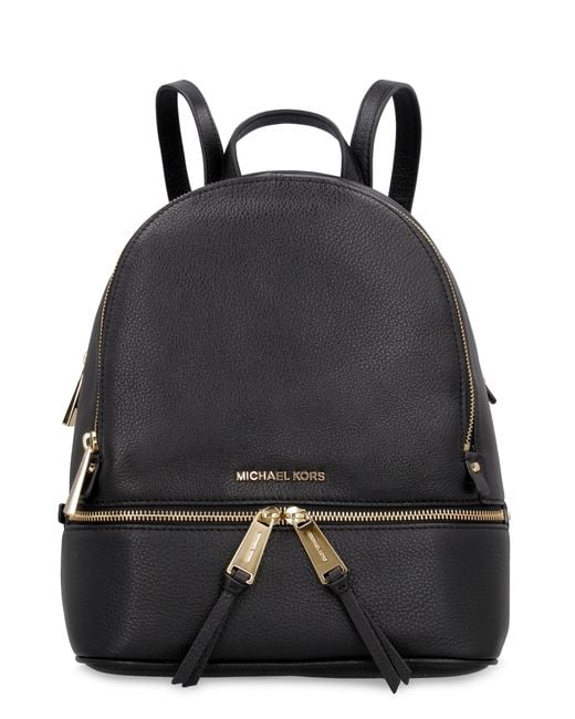 MICHAEL Michael Kors Black Rhea Leather Medium Backpack