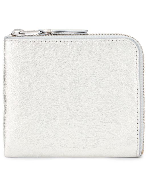 Comme des Garçons White Compact Wallet With Zipper
