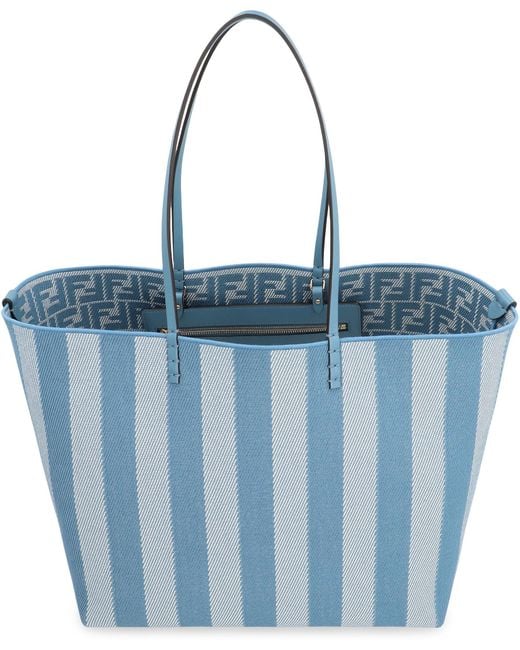 Fendi Blue Roll Large Tote Bag