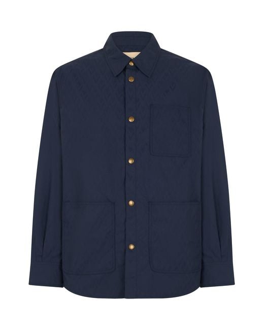 Valentino Garavani Blue Silk Shirt for men