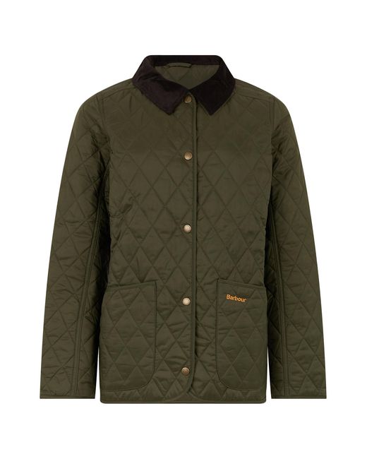 Barbour Green Quilted Jacket With Applied Pockets